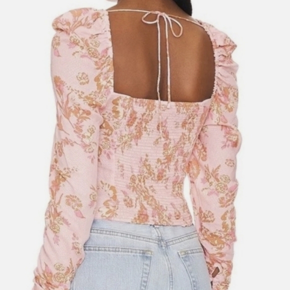 NWT Free People Hillary Floral Pink Combo Women's Top - Picture 4 of 5